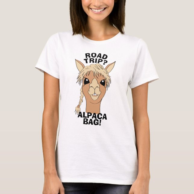 Camiseta Humor del retruécano del bolso de la alpaca del (Anverso)