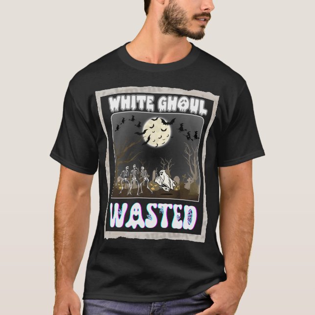 Camiseta Humor desperdiciado de un hombre blanco por beber  (Anverso)