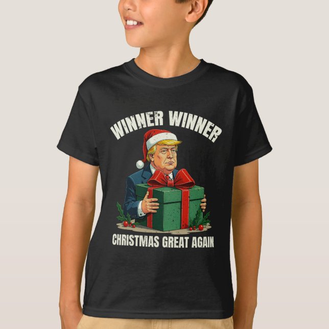 Camiseta Humor divertida Navidad ganadora de Trump Navidade (Anverso)
