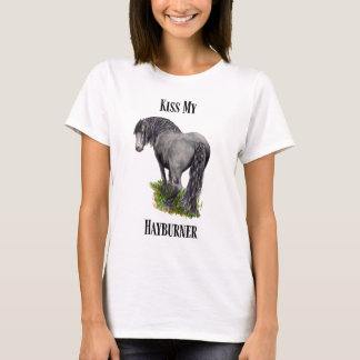 Camiseta Humor divertido de caballo, besa mi Hayburner, ecu