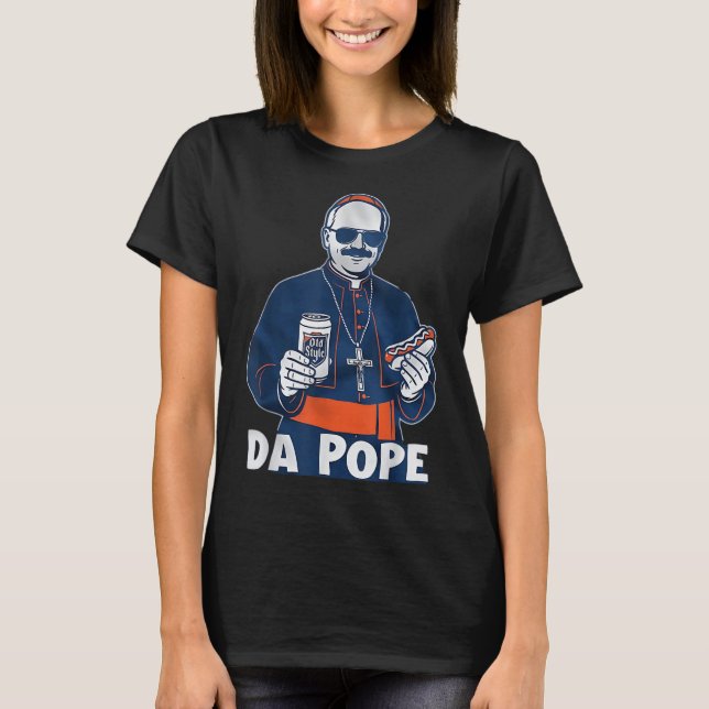 Camiseta Humor divertido de Chicago Da Pope católico (Anverso)