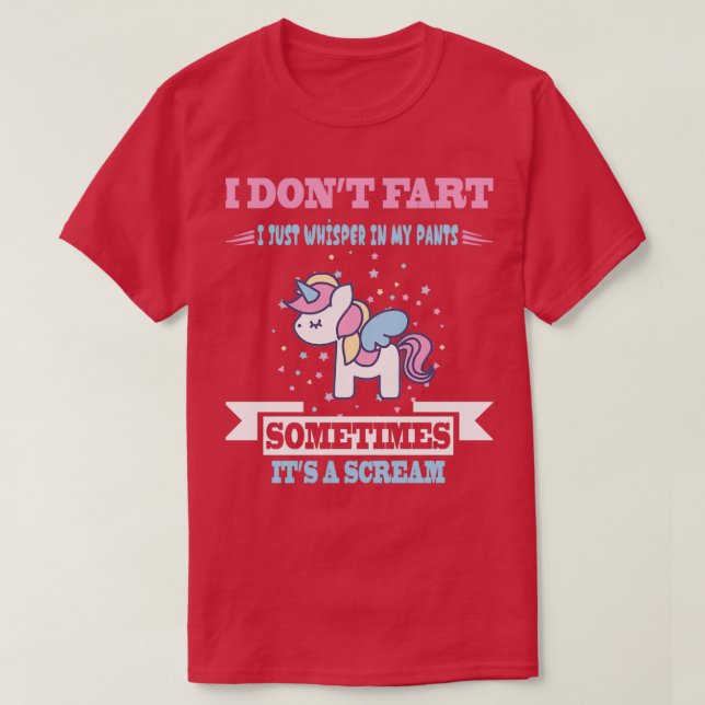 Camiseta Humor divertido de dibujos animados de unicornio (Diseño del anverso)