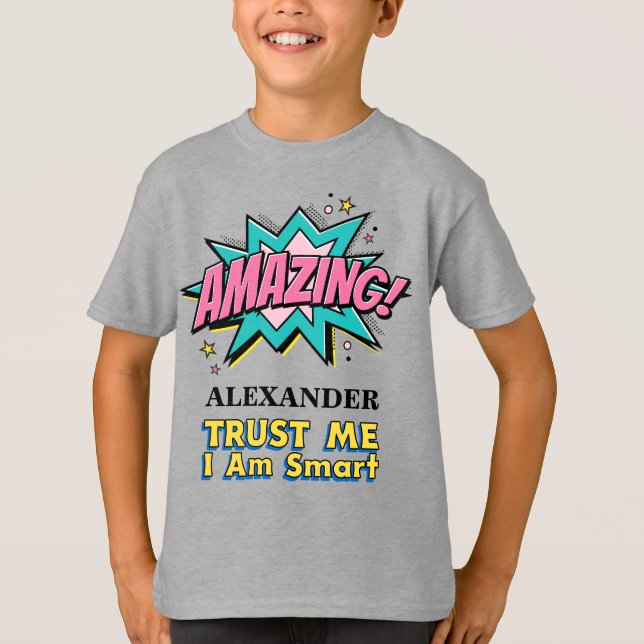 Camiseta Humor divertido de niño Chica niño inteligente per (Anverso)