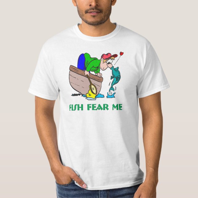 Camiseta Humor divertido de pesca de buques de pesca miedo  (Anverso)