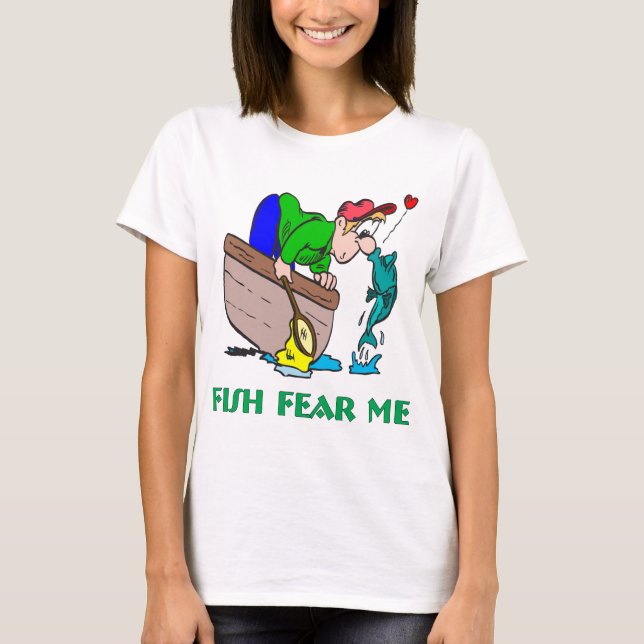 Camiseta Humor divertido de pesca de buques de pesca miedo  (Anverso)