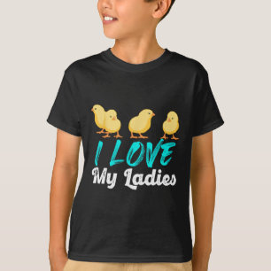 Camiseta Humor Divertido de Pollo Me Encantan Mis Señoras G