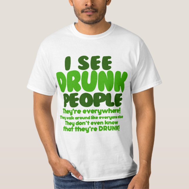 Camiseta Humor divertido en el Día de la Cerveza Verde (Anverso)
