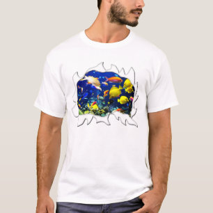 Camiseta Humor divertido rasgado de los pescados tropicales