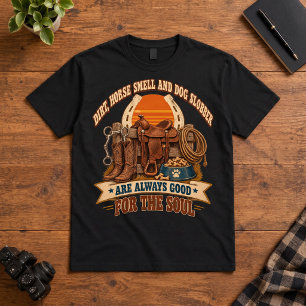 Camiseta Humor ecuestre olor de caballo sucio baba de perro