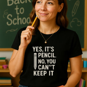 Camiseta Humor en aula relacionado; lápiz en escuela divert