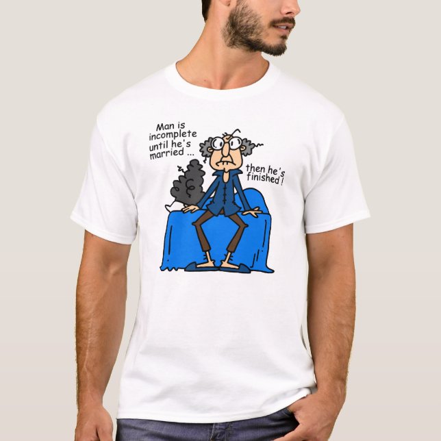 Camiseta Humor entonces acabado incompleto de la boda (Anverso)