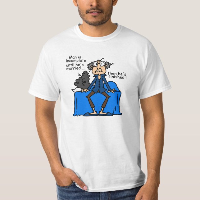 Camiseta Humor entonces acabado incompleto de la boda (Anverso)