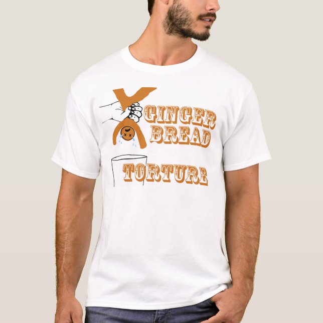 Camiseta Humor extraño de la tortura del hombre de pan de (Anverso)