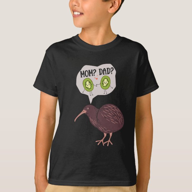 Camiseta Humor familiar de pájaro lindo Kiwi Nueva Zelanda (Anverso)