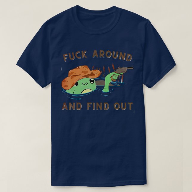 Camiseta Humor Fck A Round And Find Western Cowboy Frog (Diseño del anverso)