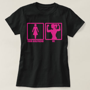 Camiseta Humor femenino de gimnasia, ¿tu novia se levanta?