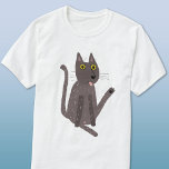 Camiseta Humor gato gracioso<br><div class="desc">Un gato gracioso lavándose. ¿O tal vez sólo está haciendo yoga? ¡Bésame a tu propio riesgo! Levanta una sonrisa de cualquier amante de los animales.</div>