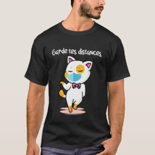 Camiseta Humor - Gato lindo y mascado - Mantente a tu dista