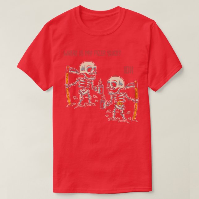 Camiseta Humor gracioso de Pizza Slice Skeleton 116 383 (Diseño del anverso)