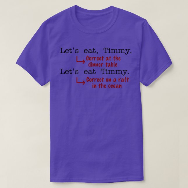 Camiseta Humor Grammar de puntuación divertida (Diseño del anverso)