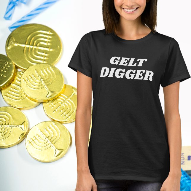 Camiseta Humor judío Gelt Digger, regalo gracioso para Hanu (Subido por el creador)
