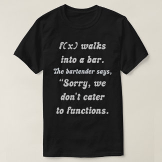 Camiseta Humor matemático: f(x) y la barra incompatible