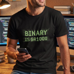 Camiseta Humor matemático geek - Binario es genial (GR8)