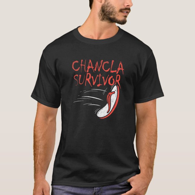 Camiseta Humor mexicano español Rojo Flip Flop Chancla Surv (Anverso)
