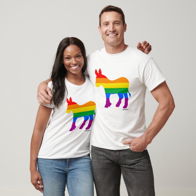 Camiseta Humor multiusos para uso de políticos GAY DEMOCRAT (Unisexo)