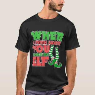 Camiseta Humor para Adultos Navidad Cuando Pienso en Ti Toq