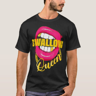 Camiseta Humor para adultos Tragar los labios de la reina c
