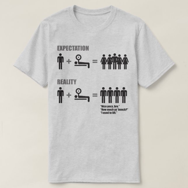Camiseta Humor para construcción de cuerpos - Expectativa v (Diseño del anverso)