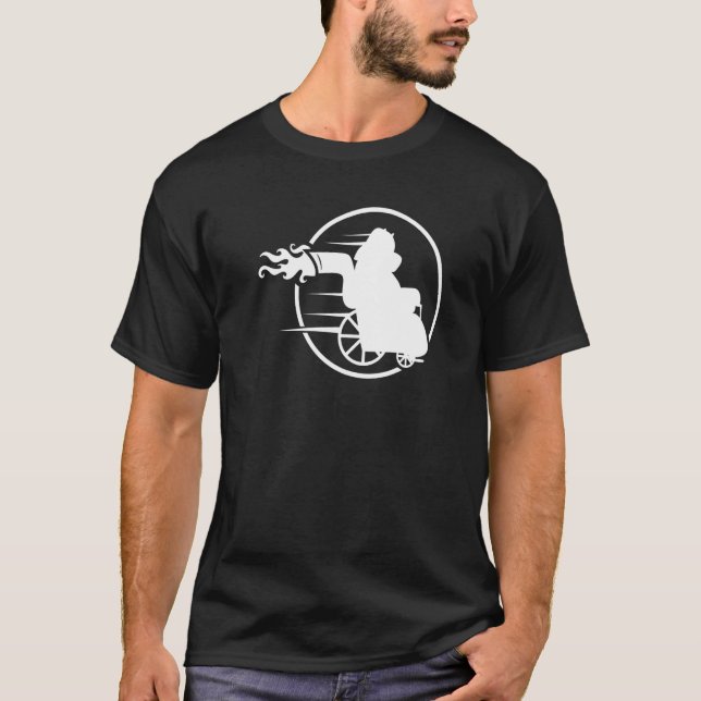 Camiseta Humor parapléjico de discapacidad en silla de rued (Anverso)