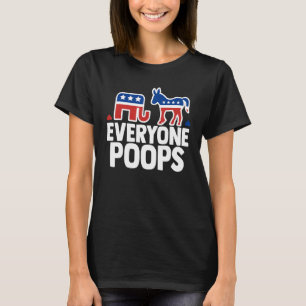 Camiseta Humor político republicano demócrata Todos Defecan