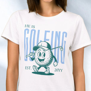 Camiseta Humor Retro Divertido Azul Esposa de Golf Personal