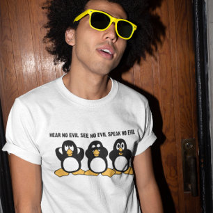 Camiseta Humor sabio de tres pingüinos