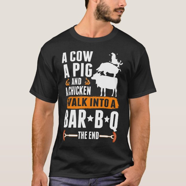 Camiseta Humor sarcástico de parrillada de carne (Anverso)