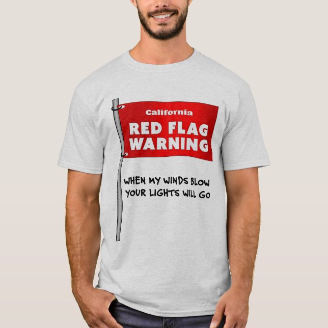 Camiseta Humor sarcástico gracioso de la bandera roja de Ca (Anverso)