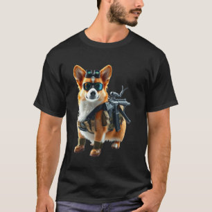 Camiseta Humor Táctico de Corgi para Amantes de Perros, Hom