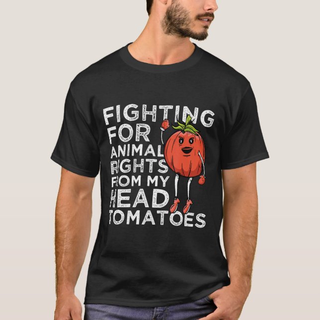 Camiseta Humor vegano luchando por los derechos de los anim (Anverso)
