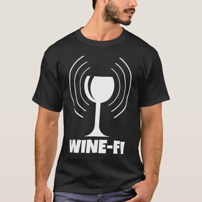 Camiseta Humor Wine-Fi Waves WiFi (Anverso)
