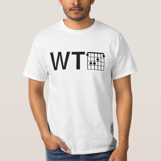 Camiseta Humor WTF con guitarra F Chord (Anverso)