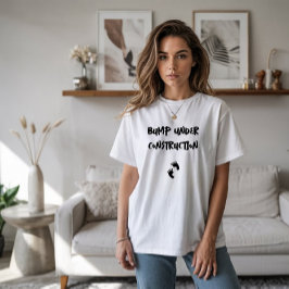 Camiseta Humorística de la huella del embarazo negra