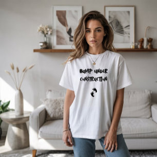 Camiseta Humorística de la huella del embarazo negra