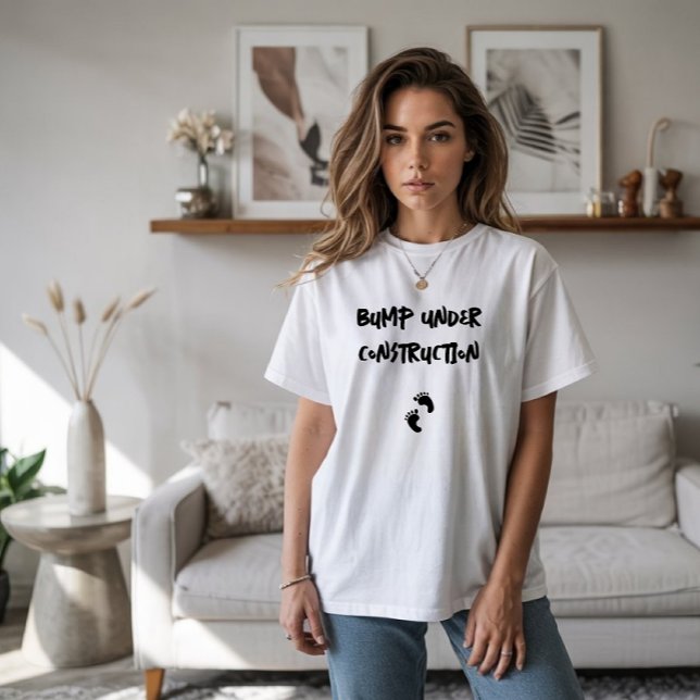 Camiseta Humorística de la huella del embarazo negra (Subido por el creador)