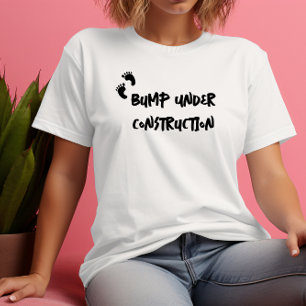 Camiseta Humorística de la huella del embarazo negra