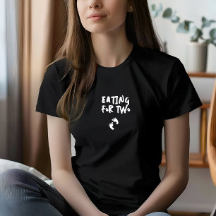 Camiseta Humorístico embarazo huella dactilar negro blanco