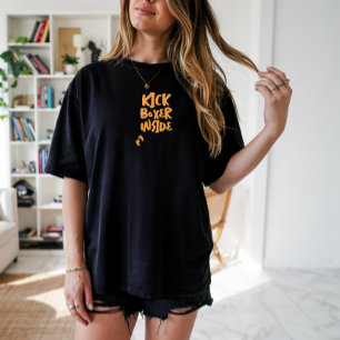 Camiseta Humorístico embarazo huella dactilar negro naranja