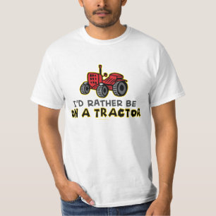 Camiseta Humorístico Prefiero Estar En Un Tractor
