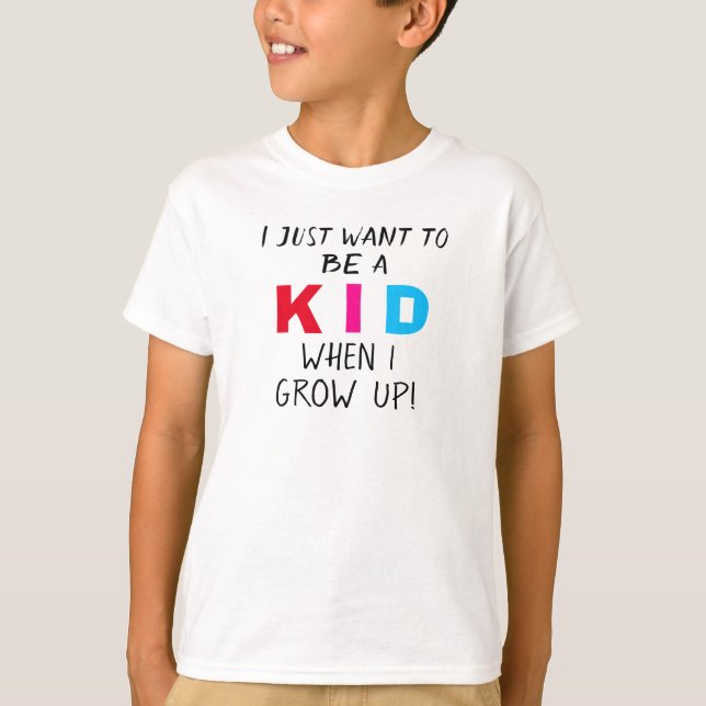 Camiseta Humorístico, solo quiero ser un niño azul rosado r (Anverso)
